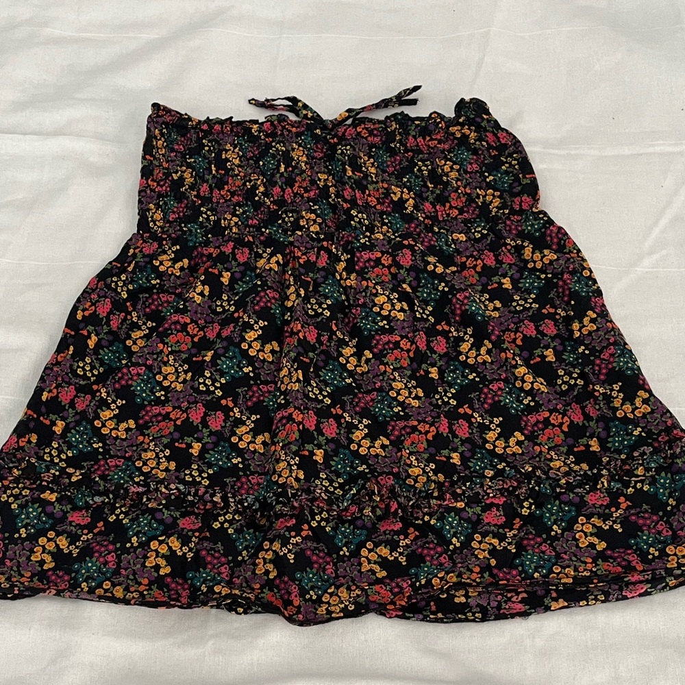 Forever 21 Black Floral Tube Top